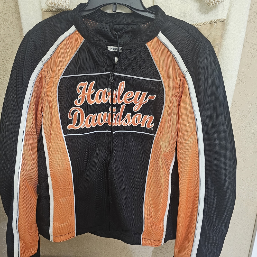 Harley-Davidson Black and Orange Riding Jacket